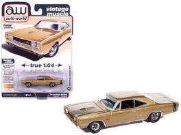 Autoworld - 1968 Dodge Coronet R/T Medium "Vintage Muscle" Series 1/64 Diecast Model Car by Auto World - Gold Metallic