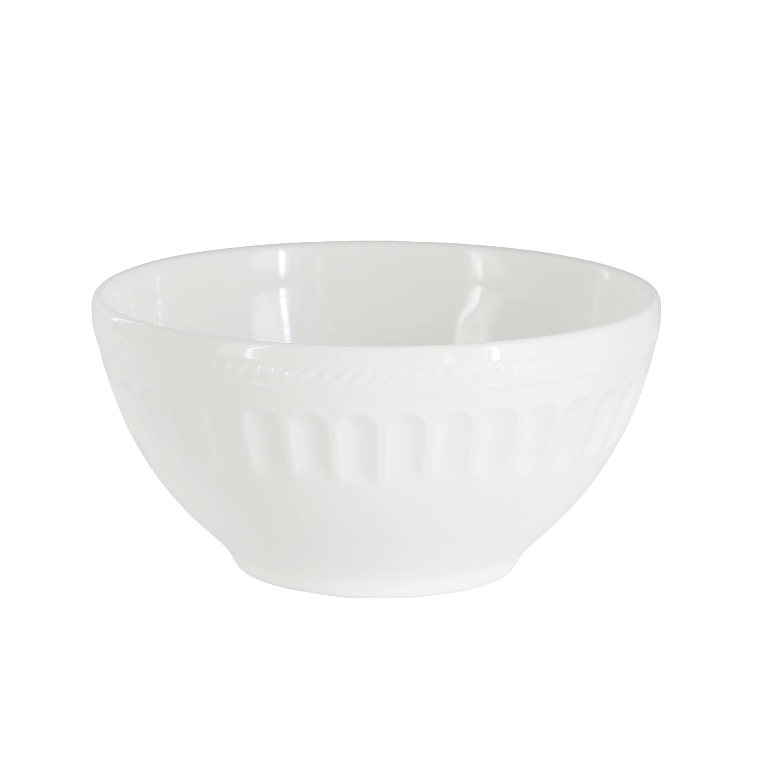 Alt View 4. Gibson - Gibson Elite Cameria 16 Piece Bone China Embossed Dinnerware Set in White - White.