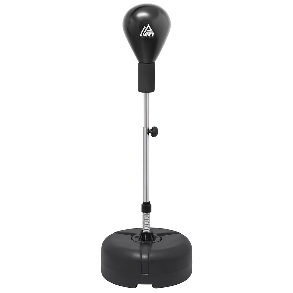 Front. Amber Sporting Goods - Amber Fight Gear Freestanding Boxing Punching Bag, Adjustable Height Reflex Speed Bag for Adults & Kids - Black.