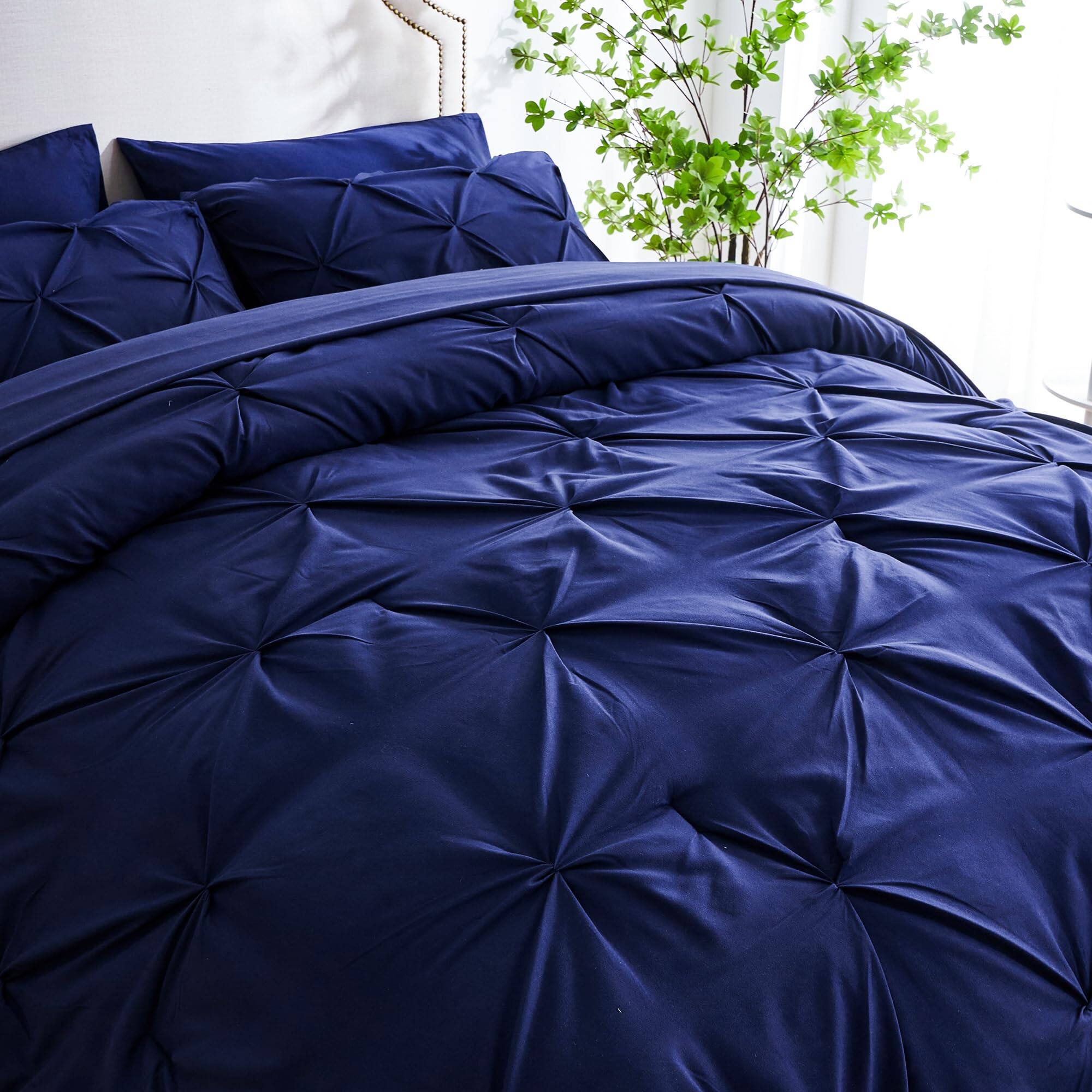 Alt View 4. Dapper Styles - Bed Comforter Set Dark Bedding Sets With Comforters And Sheets Royal Soft Fluffy In A Bag navy Queen - Purple-Queen.