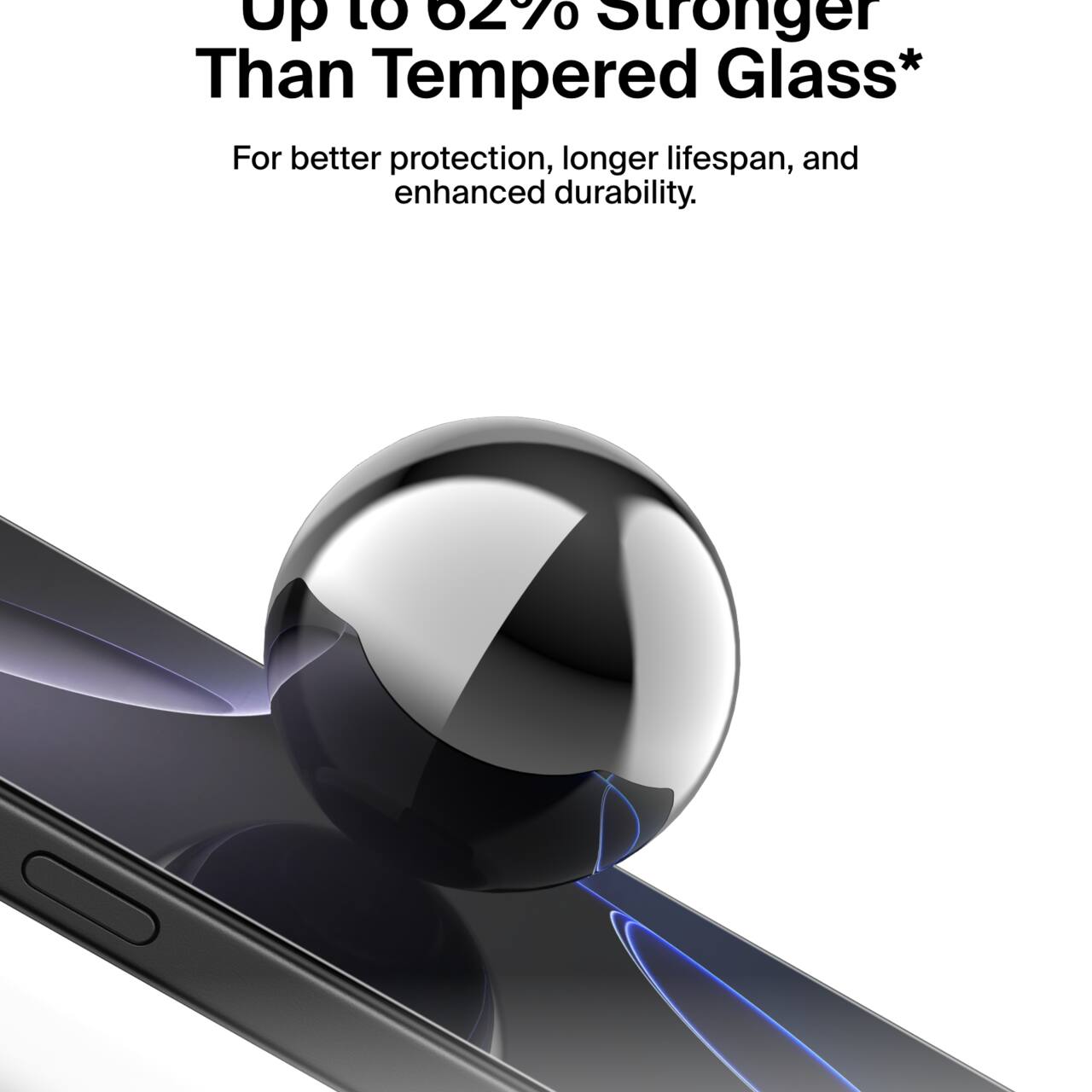Up to 62% Stronger Than Tempered Glass*  
For better protection, longer lifespan, and enhanced durability.