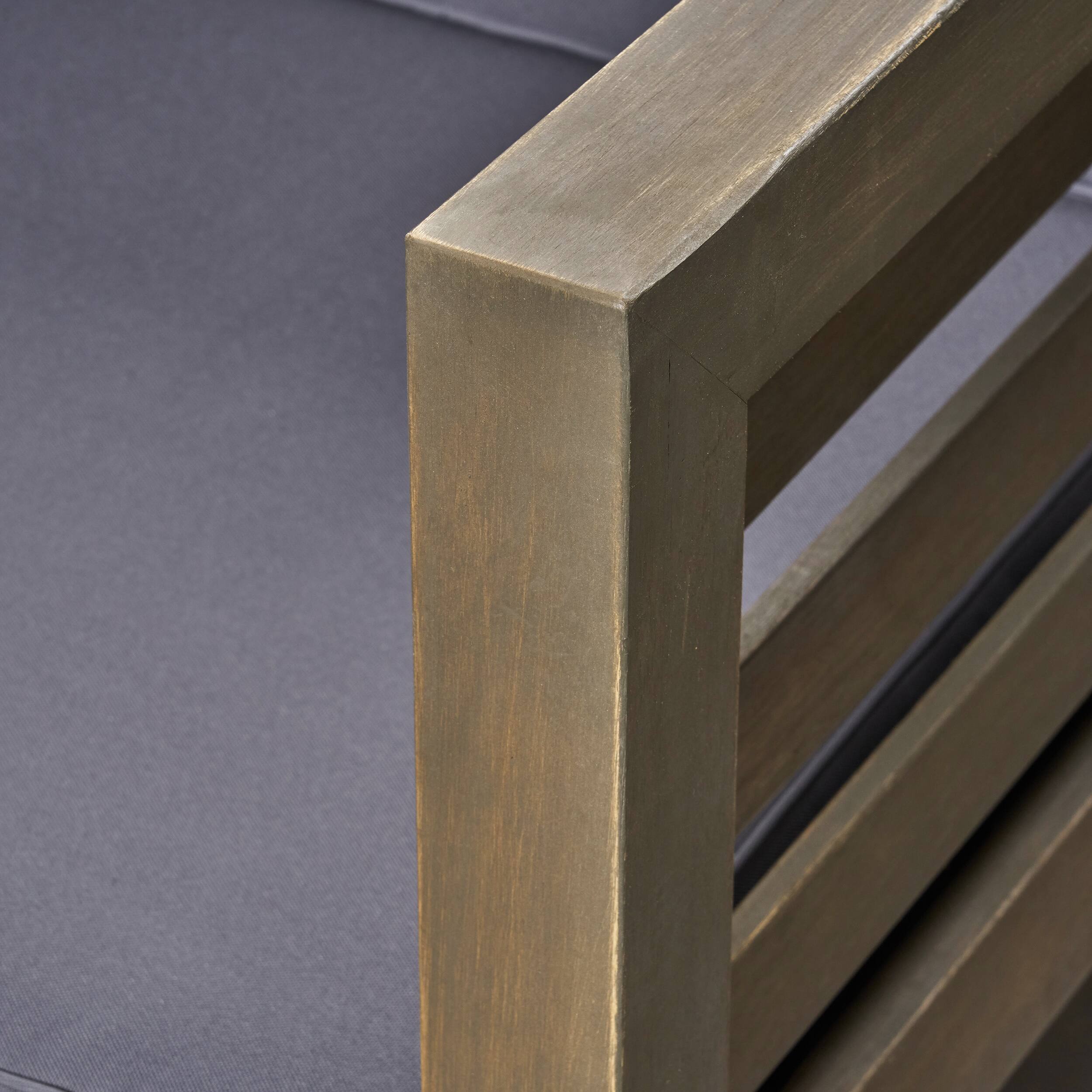 Alt View 6. Mondawe - Acacia Wood Club Chair with Waterproof Cushions - Gray.