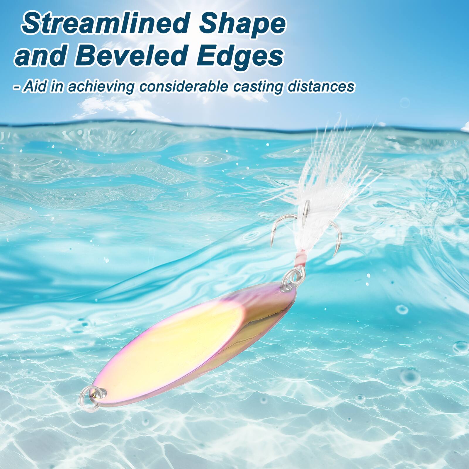 Streamlined Shape and Beveled Edges - Aid in achieving considerable casting distances