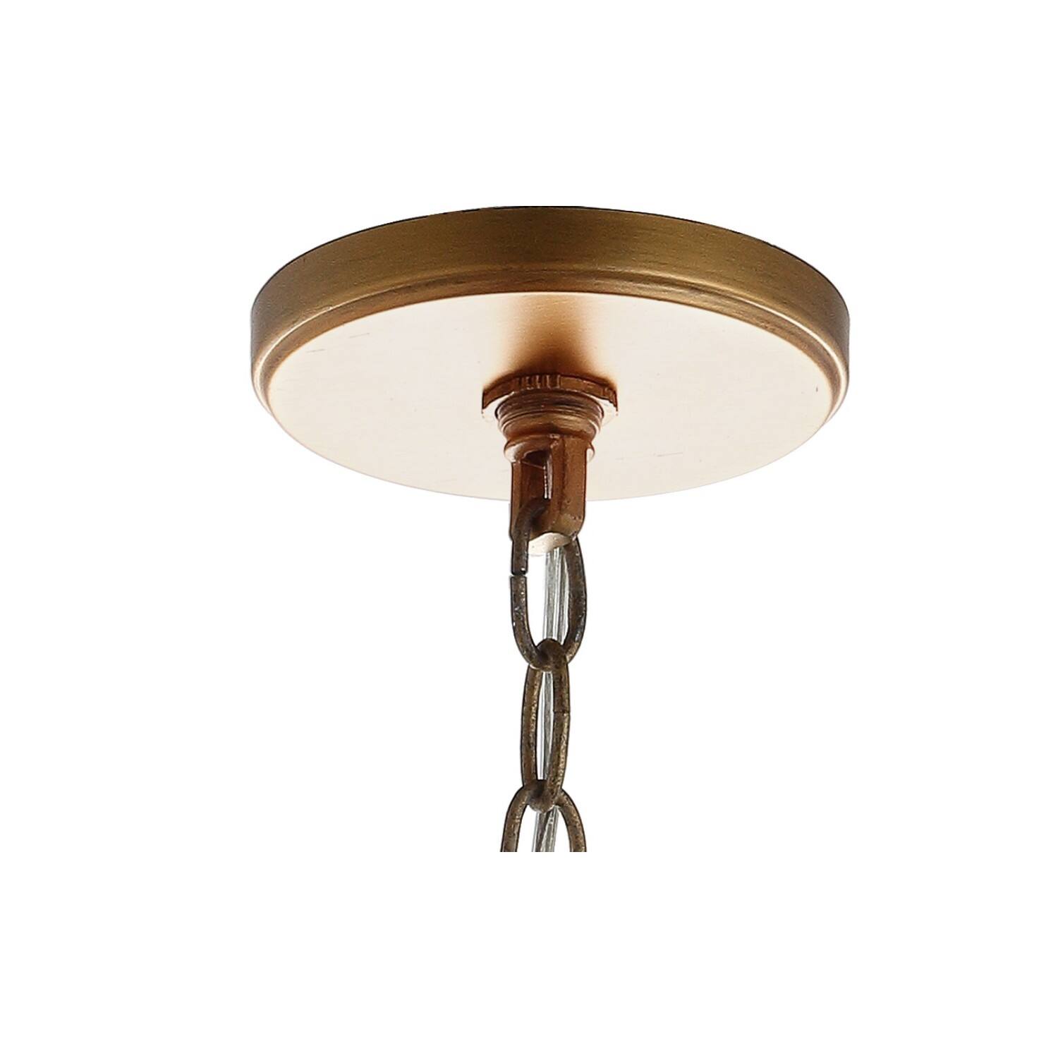 Alt View 5. Jonathan Y - Thatcher 17" Metal LED Pendant Light, Gold/White - Gold.