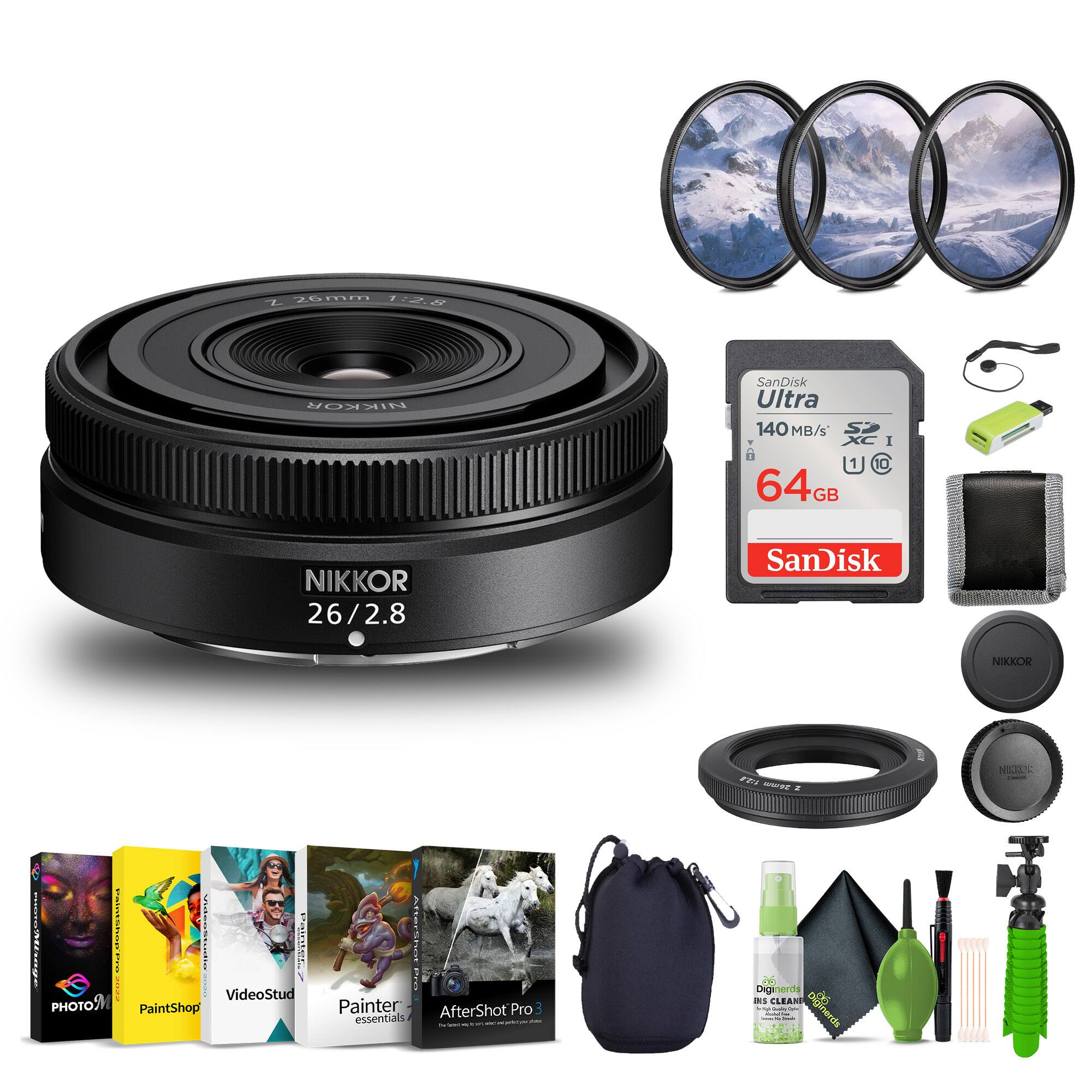 Z z5mm 12.8 NIKKOR  
SanDisk Ultra 140 MB/s 64GB  
NIKKOR 26/2.8  
SanDisk  

MediaSiia ATESATE  
VideoStud  
PHOTO) PaintShop  
AfterShot Pro 3 essentials  
Diginerds CLEAR  
Diginerds