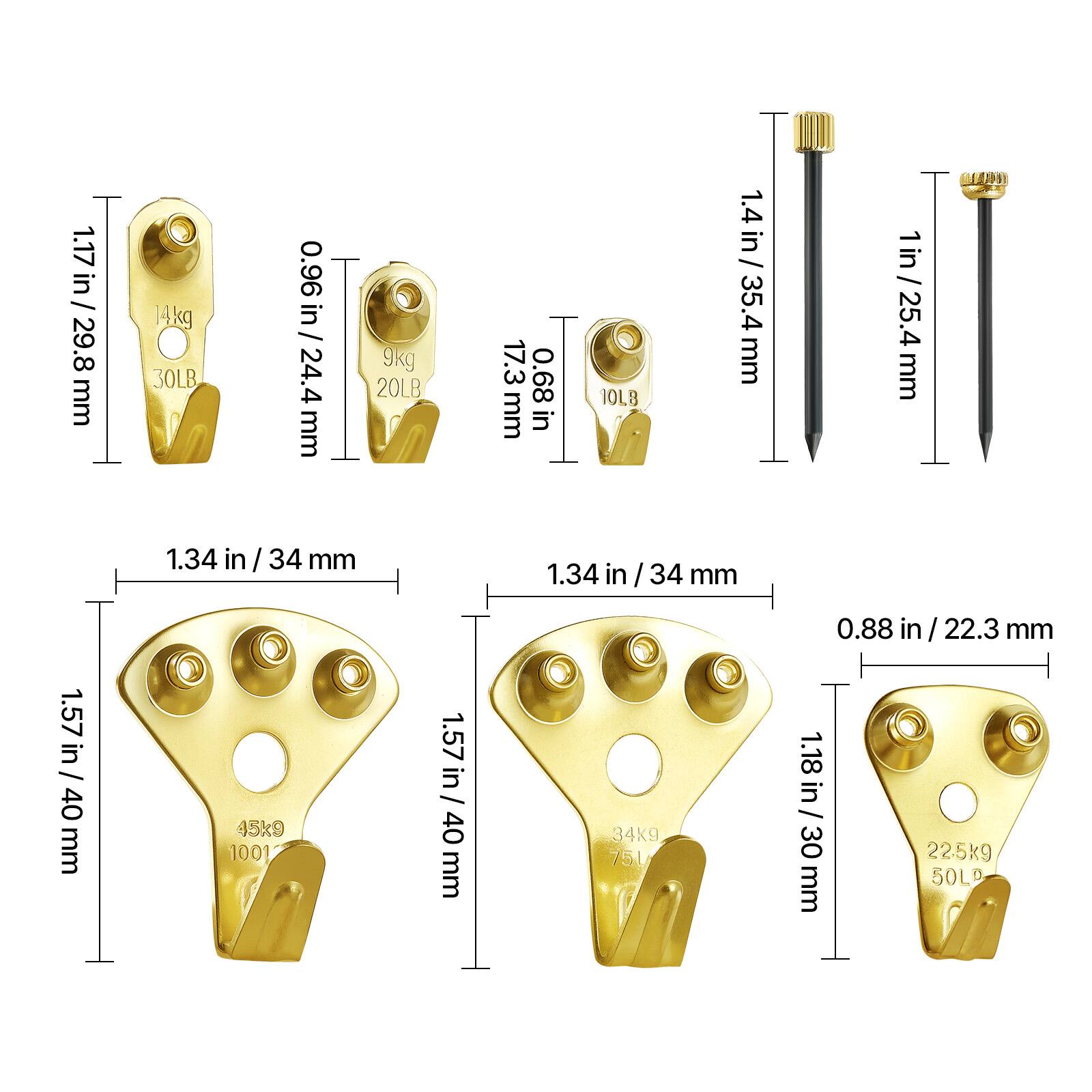 1.17 in / 29.8 mm  
14kg 30LB  

0.96 in / 24.4 mm  
9kg 20LB  

17.3 mm  
0.68 in  

1.4 in / 35.4 mm  
10LB  

1 in / 25.4 mm  

1.34 in / 34 mm  

0.88 in / 22.3 mm  

1.57 in / 40 mm  
45kg 100LB  

1.57 in / 40 mm  
34kg 75LB  

1.18 in / 30 mm  
22.5kg 50LB