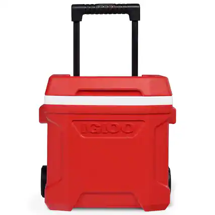 Front. Igloo - IGLOO Profile II 16 Qt Roller Cooler, Red Star - Red Star.