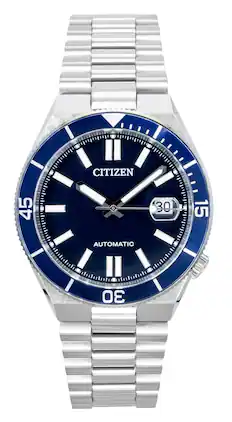 Citizen - Stainless Steel Dial Automatic NJ0230-59L 100M Men's Watch - Navy Blue