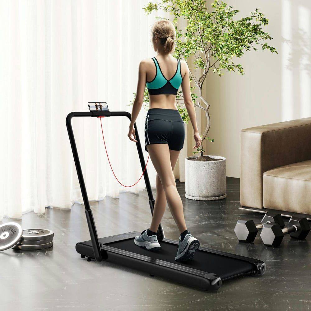 Alt View 4. Resenkos - 3-in-1 3HP Folding Treadmill with App Control & Speakers - Black - Black.