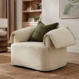 Lark Slipcovered Fabric Oversized Armchair by Modway - Linen