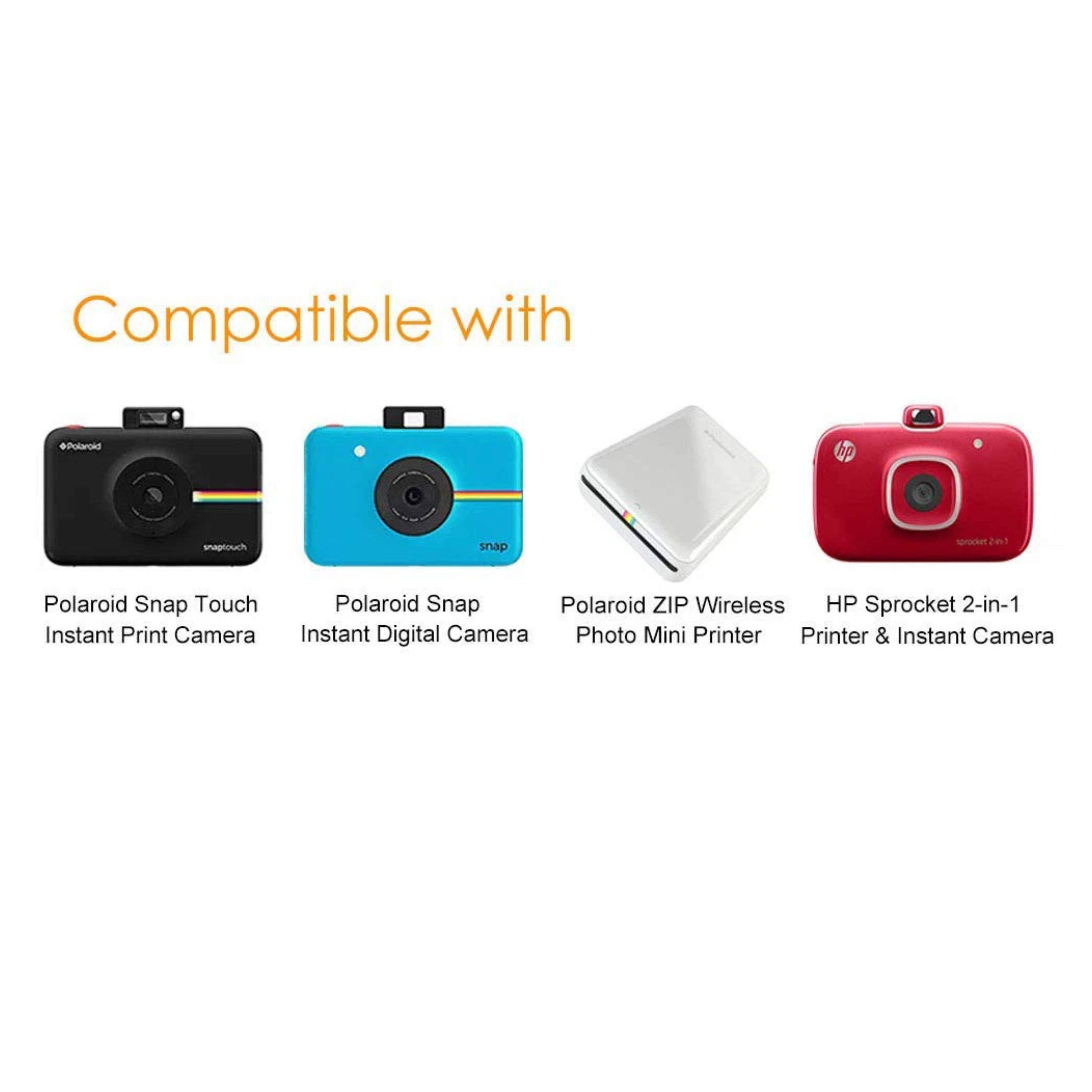 Compatible with Polaroid Snap Touch Instant Print Camera, Polaroid Snap Instant Digital Camera, Polaroid ZIP Wireless Photo Mini Printer, HP Sprocket 2-in-1 Printer & Instant Camera