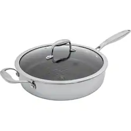 Hell's Kitchen - Hybrid 4-Quart Saute Pan and Lid - Stainless Steel