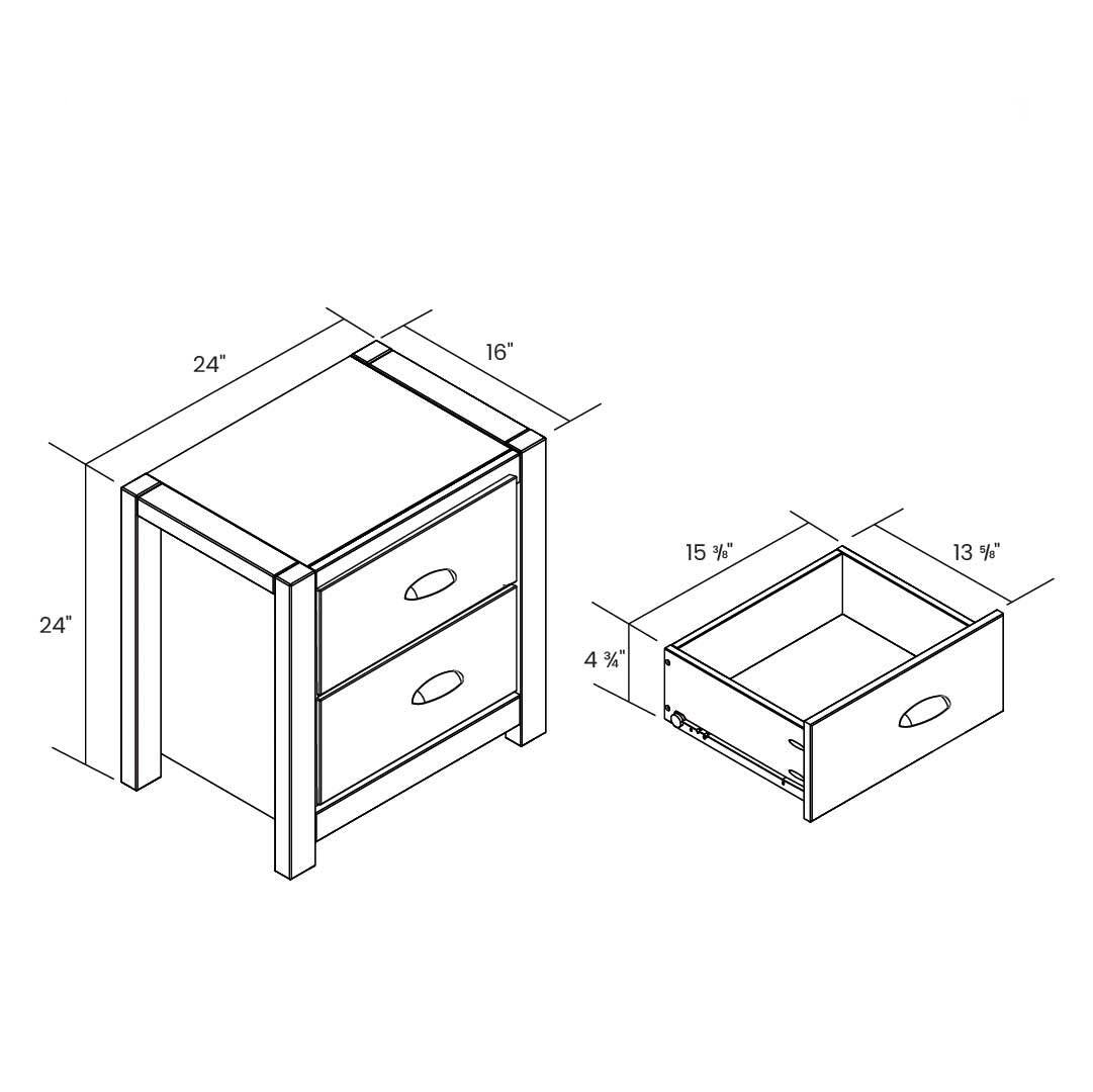The text can be grouped as follows:

- Dimensions: 24", 16", 15", 13", 4"
- Percentages: 15%, 13%, 4%
