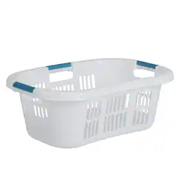 RubberMaid - 2.1 Bushel Large Hip-Hugger Portable Plastic Laundry Basket - White