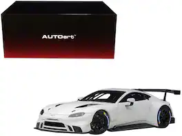 2018 Aston Martin Vantage GTE Le Mans PRO White with Carbon Accents 1/18 Model Car by Autoart - White With Carbon