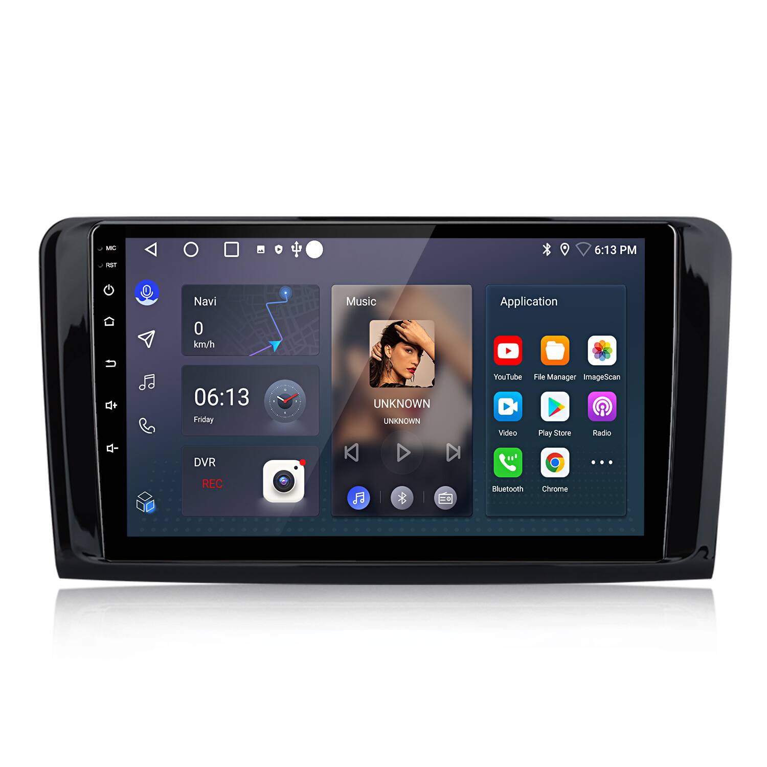 Junsun - For Mercedes-Benz ML-Class W164 2005-2012 9" Car Stereo Radio 2+64GB Android 14 carplay GPS Navi WIFI RDS SWC BT FM - Black