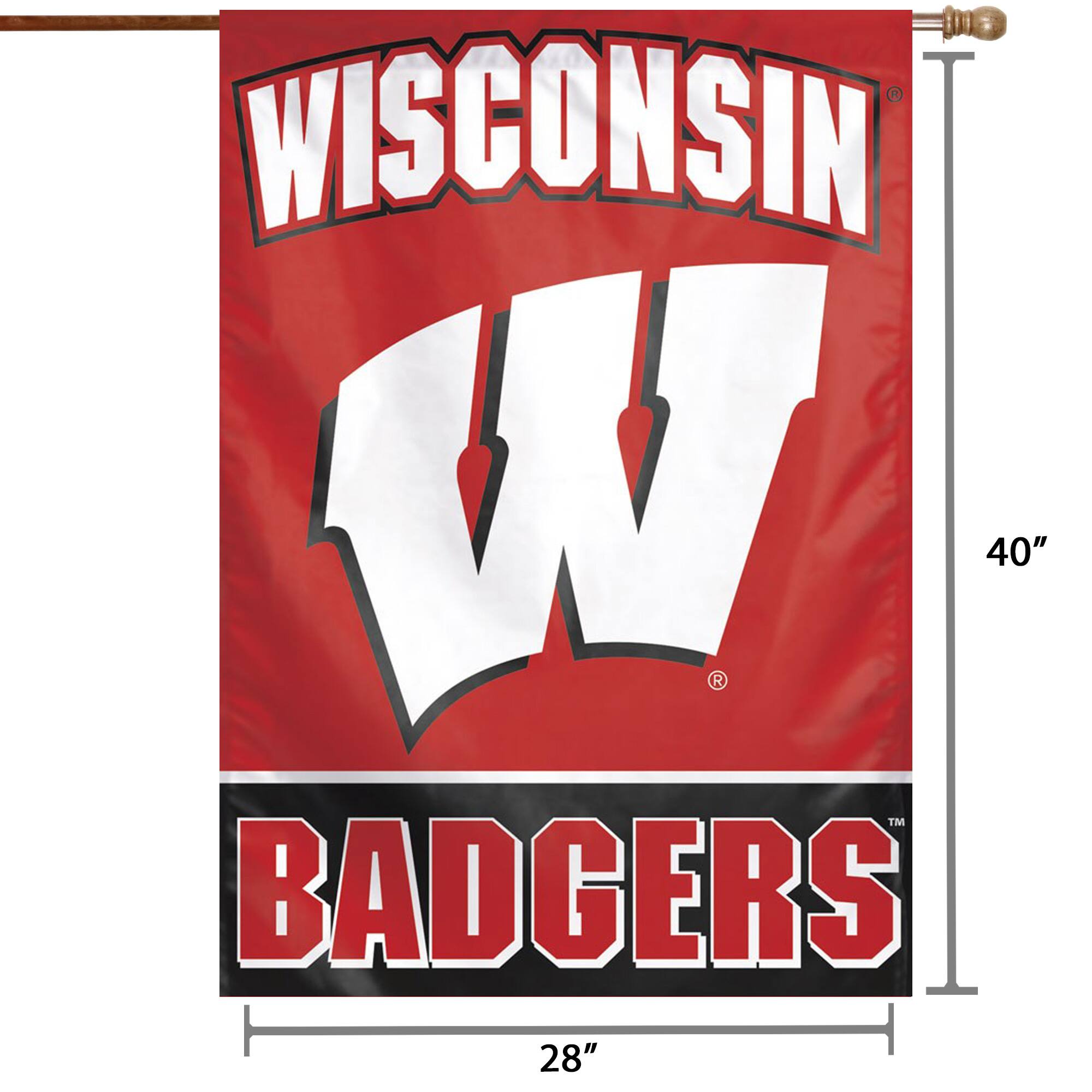 WISCONSIN  
W  
BADGERS  

40"  
28"