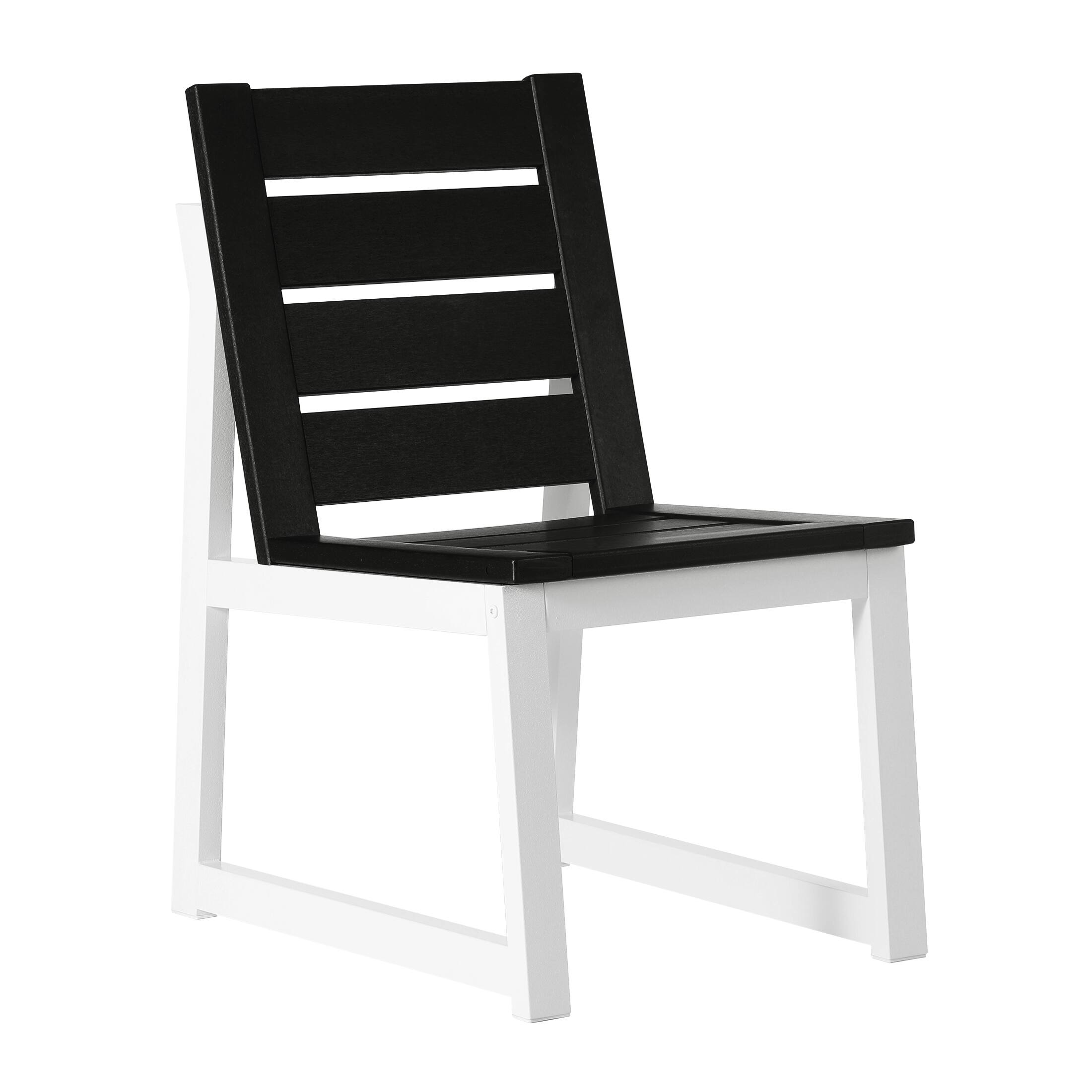 Alt View 3. WestinTrends - WestinTrends Cape May 7-Piece HDPE Outdoor Furniture Patio Dining Table With Umbrella Hole and Chairs Set For 6 - Black.