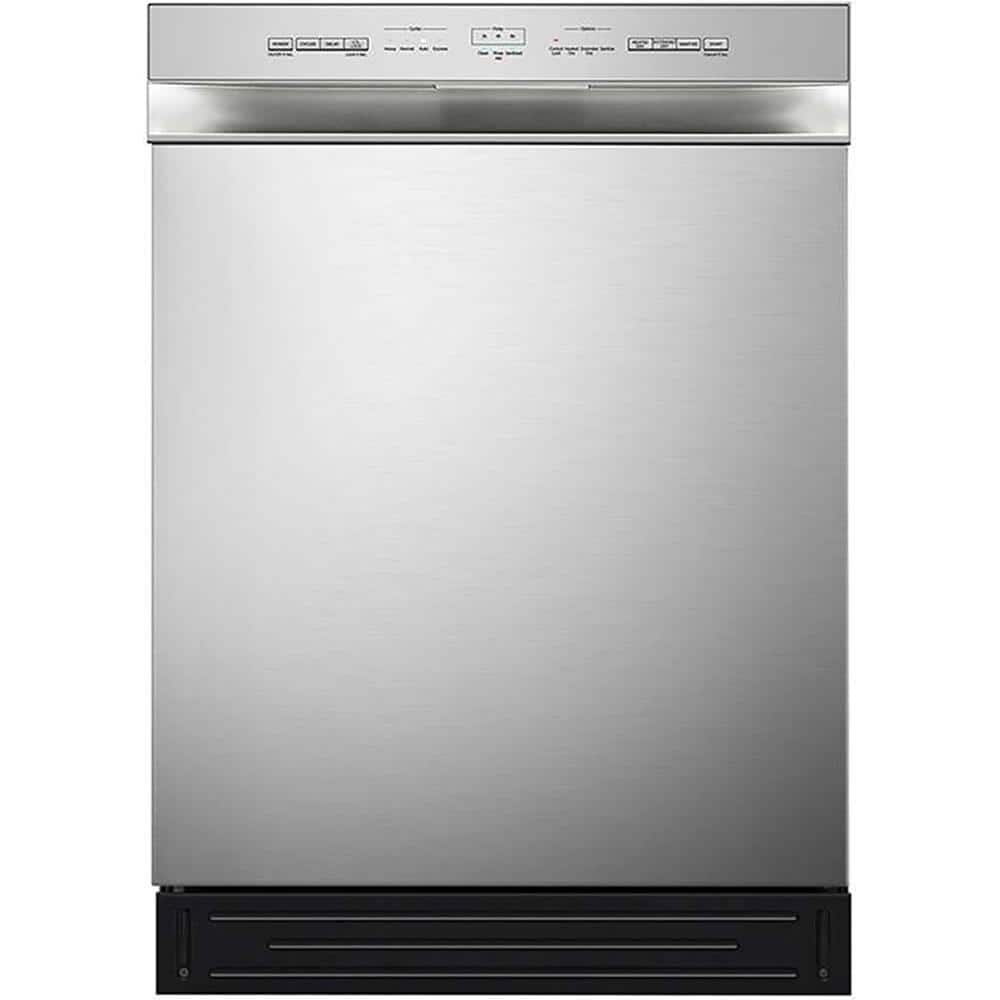 Midea - 52 dBA Stainless Front Control Dishwasher - Stainless Steel