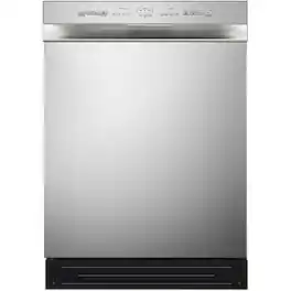 Midea - 52 dBA Stainless Front Control Dishwasher - Stainless Steel