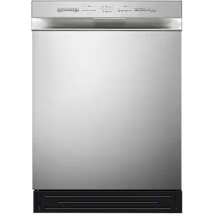 Front. Midea - Midea 52 dBA Stainless Front Control Dishwasher - Stainless Steel.
