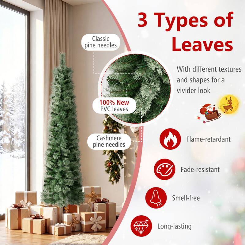 Classic pine needles

3 Types of Leaves
With different textures and shapes for a vivid look
100% New PVC leaves
Cashmere pine needles
Flame-retardant
Fade-resistant
Smell-free
Long-lasting