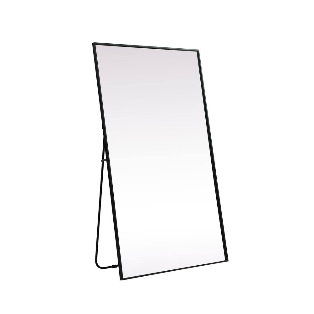 Alt View 2. Elegant Decor - Metal Frame Rectangle Full Length Mirror 36x60 Inch in Black - Black.