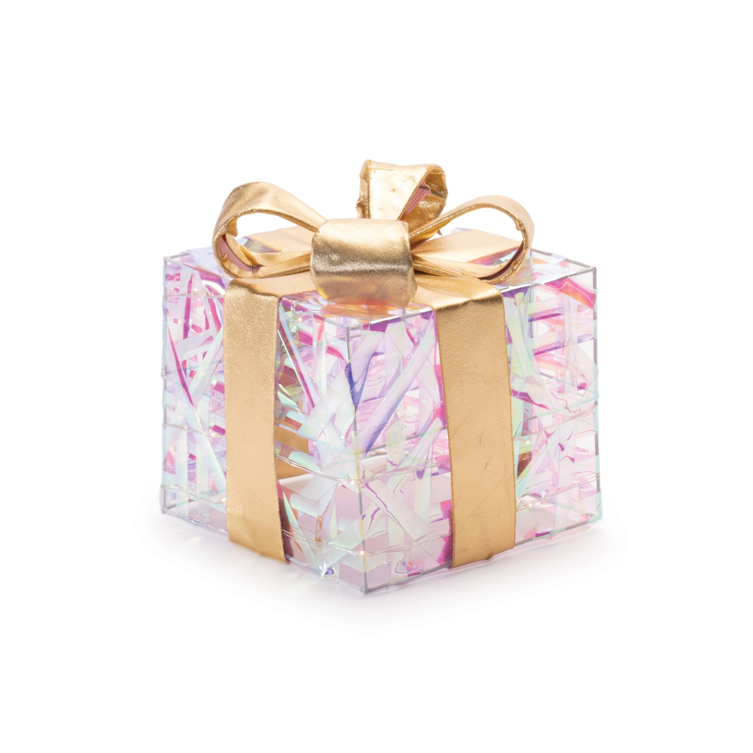 Alt View 1. BreeBe - LED Woven Packages with Bow (Set of 3) - Gold.