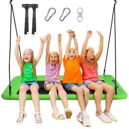 Costway - 700lb Giant 60" Platform Tree Swing Outdoor w/ 2 Hanging Straps - Green