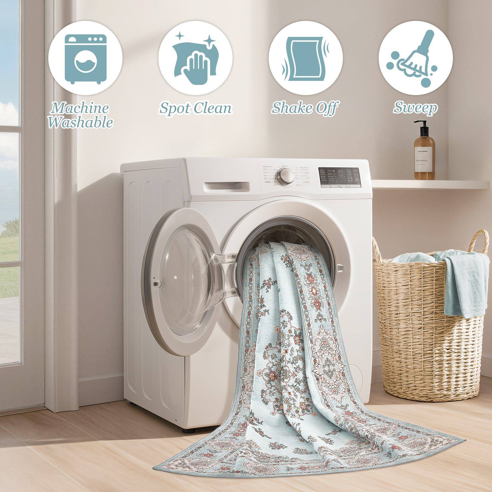 Machine Washable  
Spot Clean  
Shake Off  
Sweep