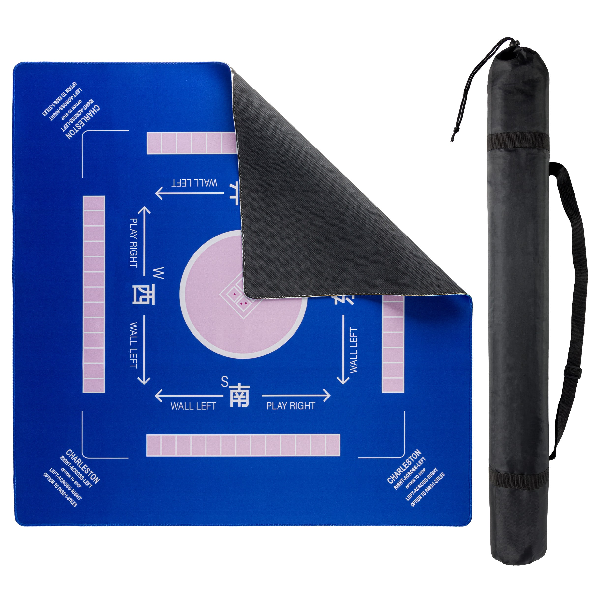 Trademark Poker - Trademark Games Non-Slip Mahjong Mat for Table, 31.9” x 31.9” - Blue