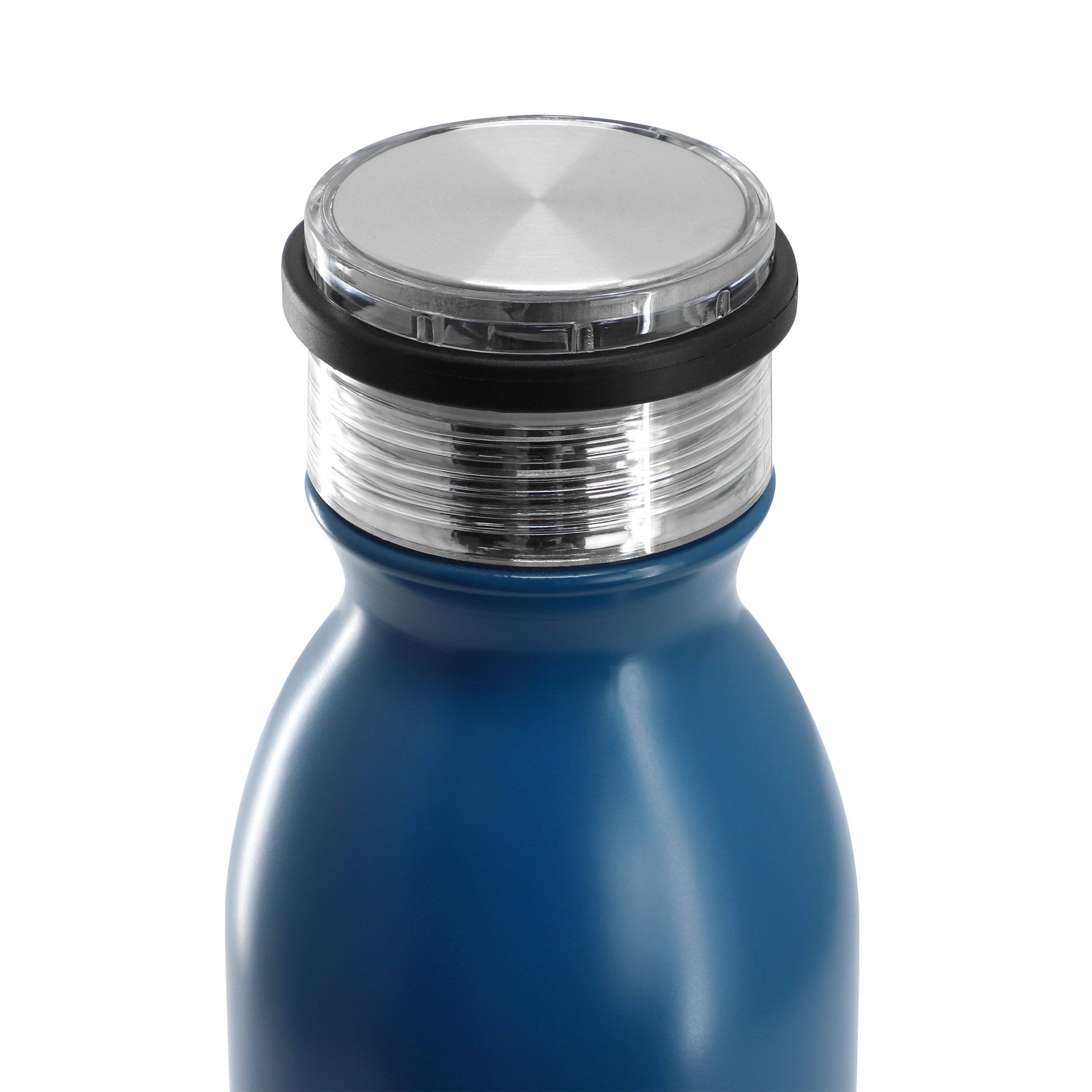 Alt View 3. Gibson - Gibson Home Marina 4 Piece 20 Ounce Double Wall Stainless Steel Thermal Bottle with Acrylic Lid in Matte Blue - Blue.