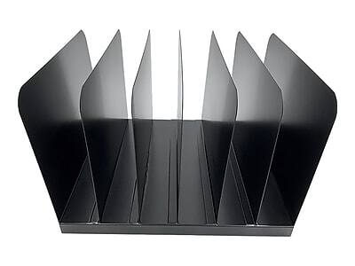Alt View 2. Huron - 6-Compartment Steel File Organizer - Black.