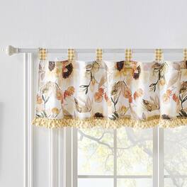 Greenland Home Fashions - Somerset Ruffle Trimmed Window Valance 84" x 19" by Greenland Home Fashion - Gold