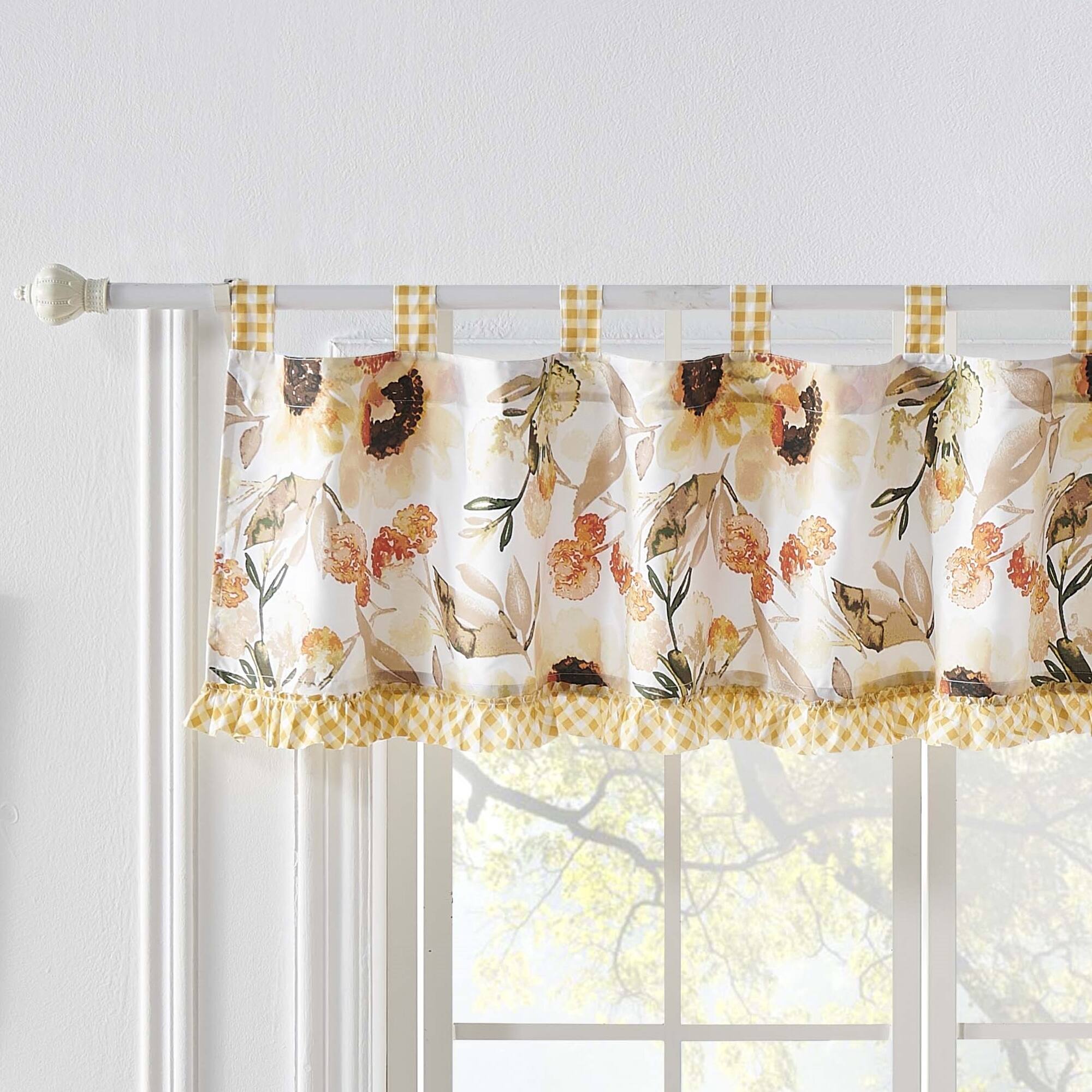 Front. Greenland Home Fashions - Somerset Ruffle Trimmed Window Valance 84" x 19" Gold by Greenland Home Fashion - Gold.