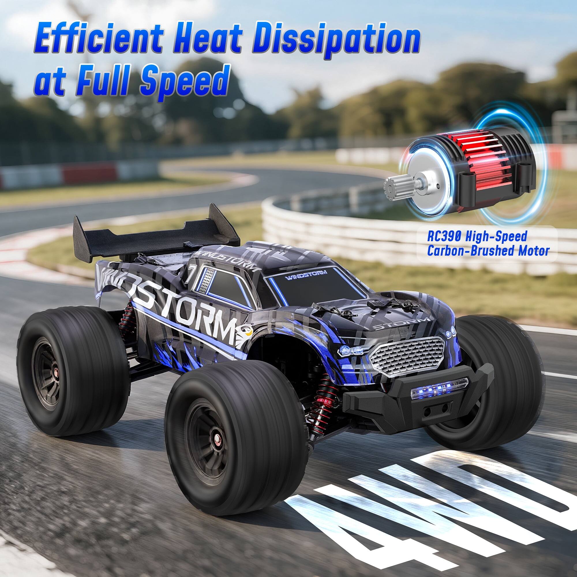 Efficient Heat Dissipation at Full Speed

RC390 High-Speed Carbon-Brushed Motor

WINDSTORM