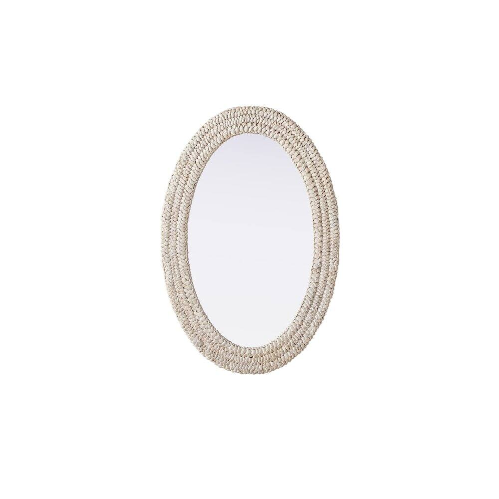 Alt View 7. Elegant Decor - Oval Cornhusk Mirror 24x36 in Linen White - Linen White.