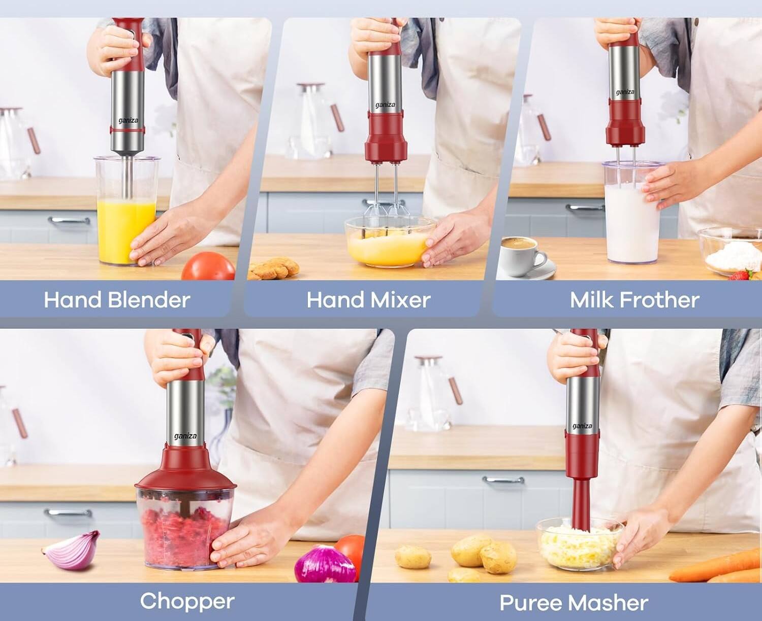 0 gamiza gara Hand Blender Hand Mixer Milk Frother ganiza ganiza Chopper Puree Masher