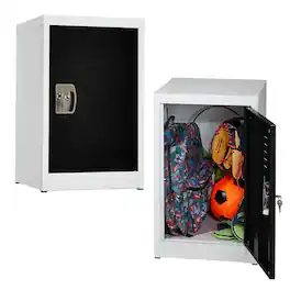 AdirOffice - Storage Locker 629-Series 24" H 1-Tier Steel Locker with Key Lock - Black
