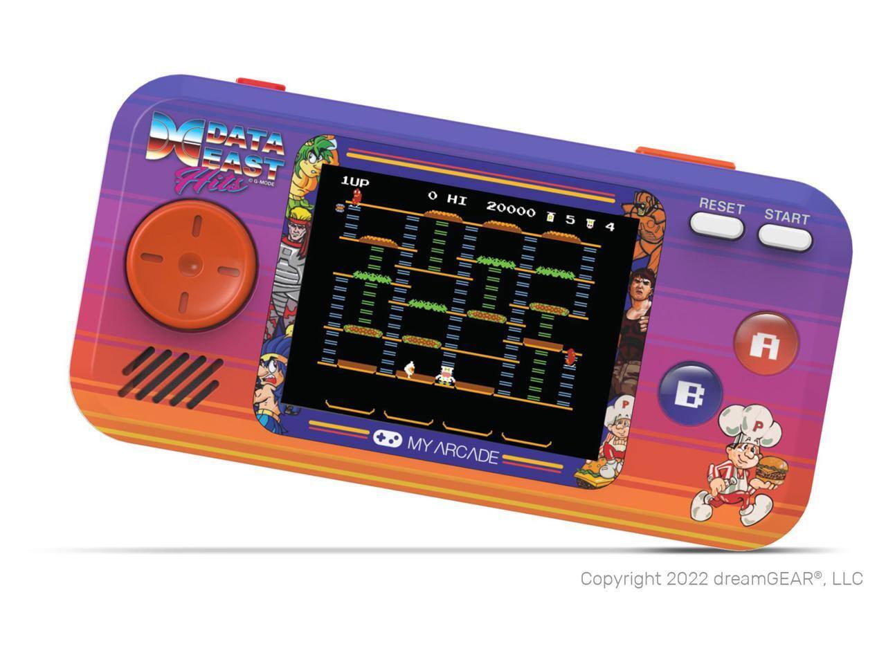 DC DATA EAST Hits  
6G MODE  
1UP  
0 HI  
20000  
5  
4  

RESET START  

A B  

MY ARCADE  

Copyright 2022 dreamGEAR, LLC