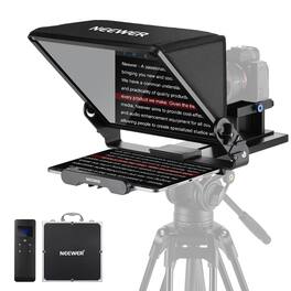 Neewer - 14" Teleprompter with APP/Remote Control - All Metal, 45° Tilt for iPad, iPhone & DSLR - Black