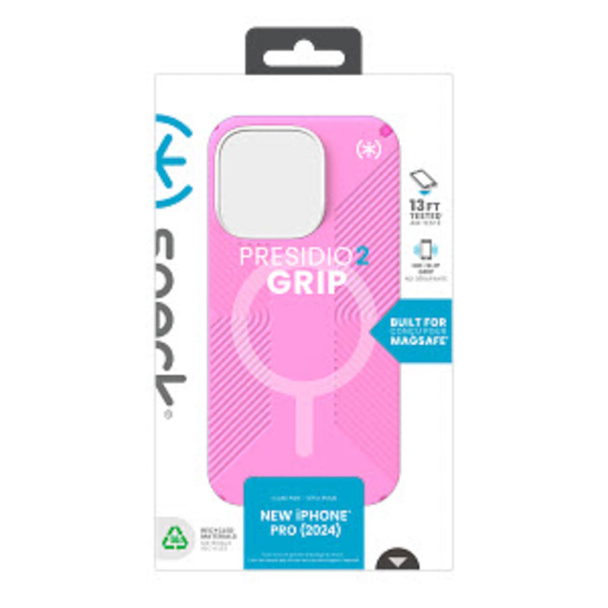 The text on the image reads: "Presidio2 Grip built for MagSafe New iPhone Pro (2024)".