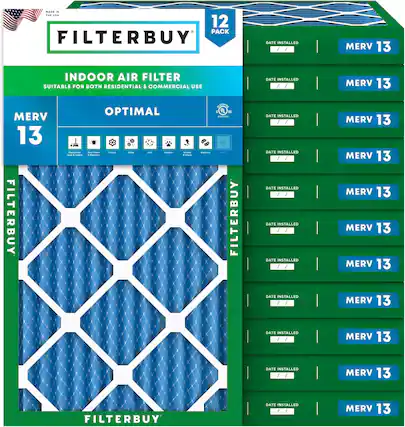 12 PACK FILTERBUY
INDOOR AIR FILTER
SUITABLE FOR BOTH RESIDENTIAL & COMMERCIAL USE
MERV 13
OPTIMAL
DATE INSTALLED
MERV 13
DATE INSTALLED
MERV 13
DATE INSTALLED
MERV 13
DATE INSTALLED
MERV 13
DATE INSTALLED
MERV 13
DATE INSTALLED
MERV 13
DATE INSTALLED
MERV 13
DATE INSTALLED
MERV 13