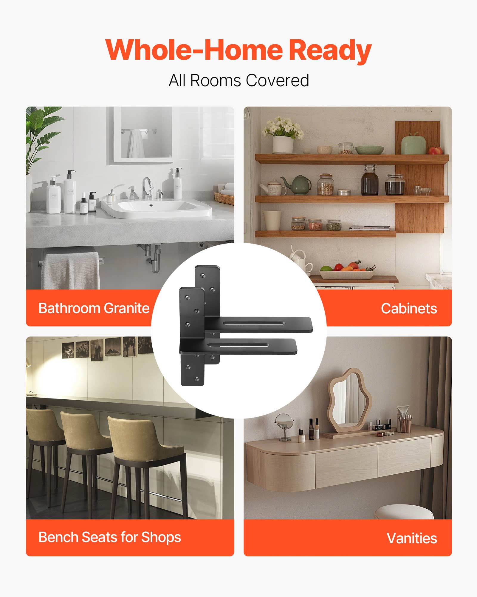 Whole-Home Ready
All Rooms Covered
Bathroom Granite
Cabinets
Bench Seats for Shops
Vanities