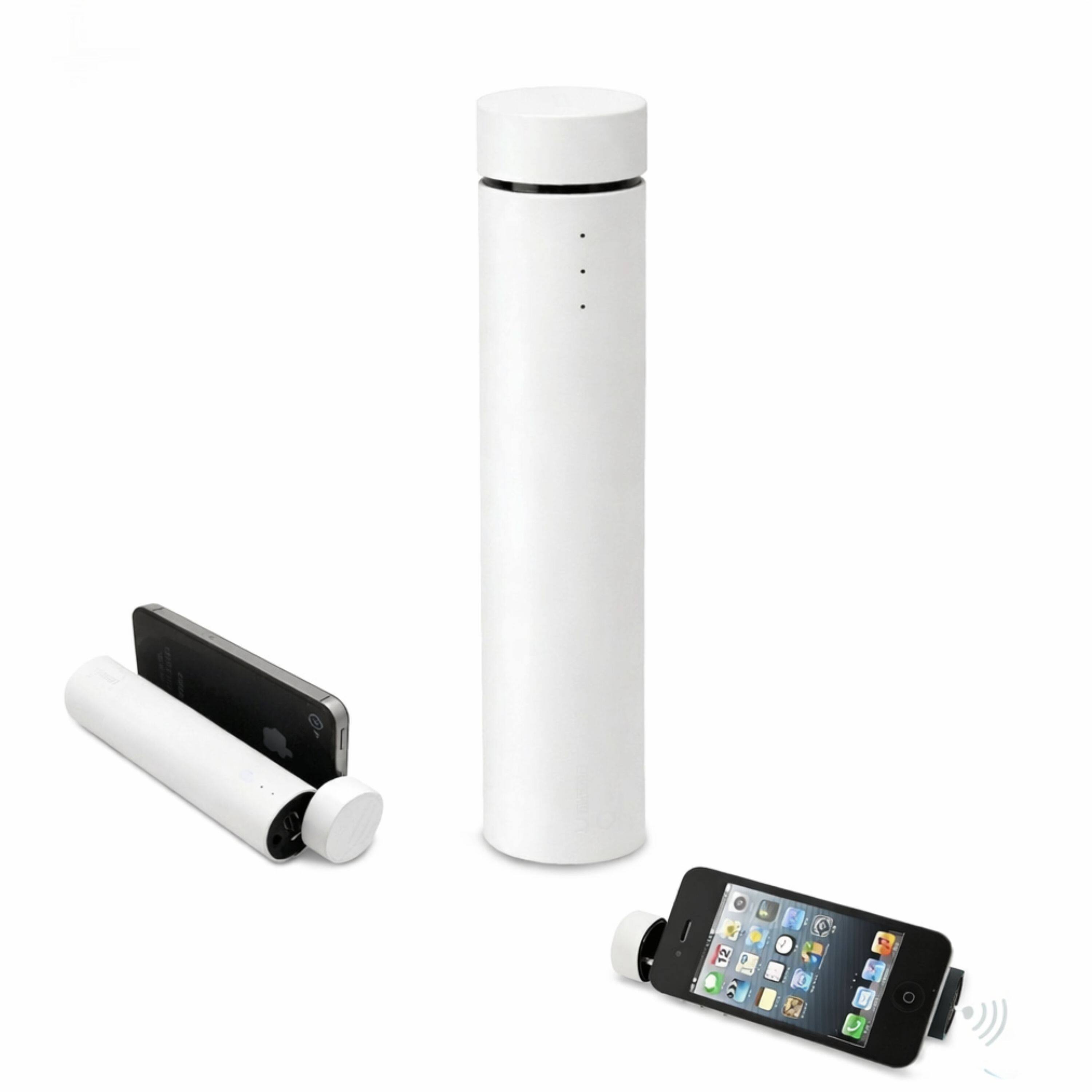 Angle. Kitcheniva - DUO Power Extender Power Bank With Speaker For Phones And Tablets White - White.