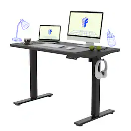 FlexiSpot - E2 48''W Electric Adjustable Standing Desk Chipboard, / - Black