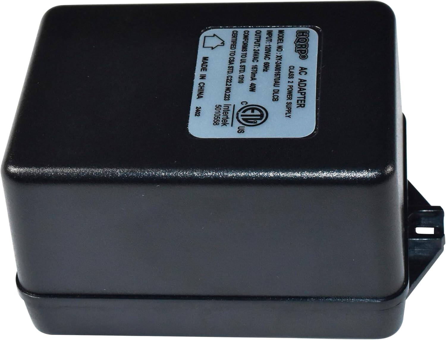 CERTIFIED CONFORMS OUTPUT: INPUT: MODEL TO TO 24VAC 120VAC ON HORPO MADE CSA UL STD. STD. 60Hz XY-24001670AU CLASS AC IN C22.2 1310 1670mA 2 CHINA 40W NO.223 DLCB POWER ADAPTER C 2402 5010558 Intertek  SUPPLY US