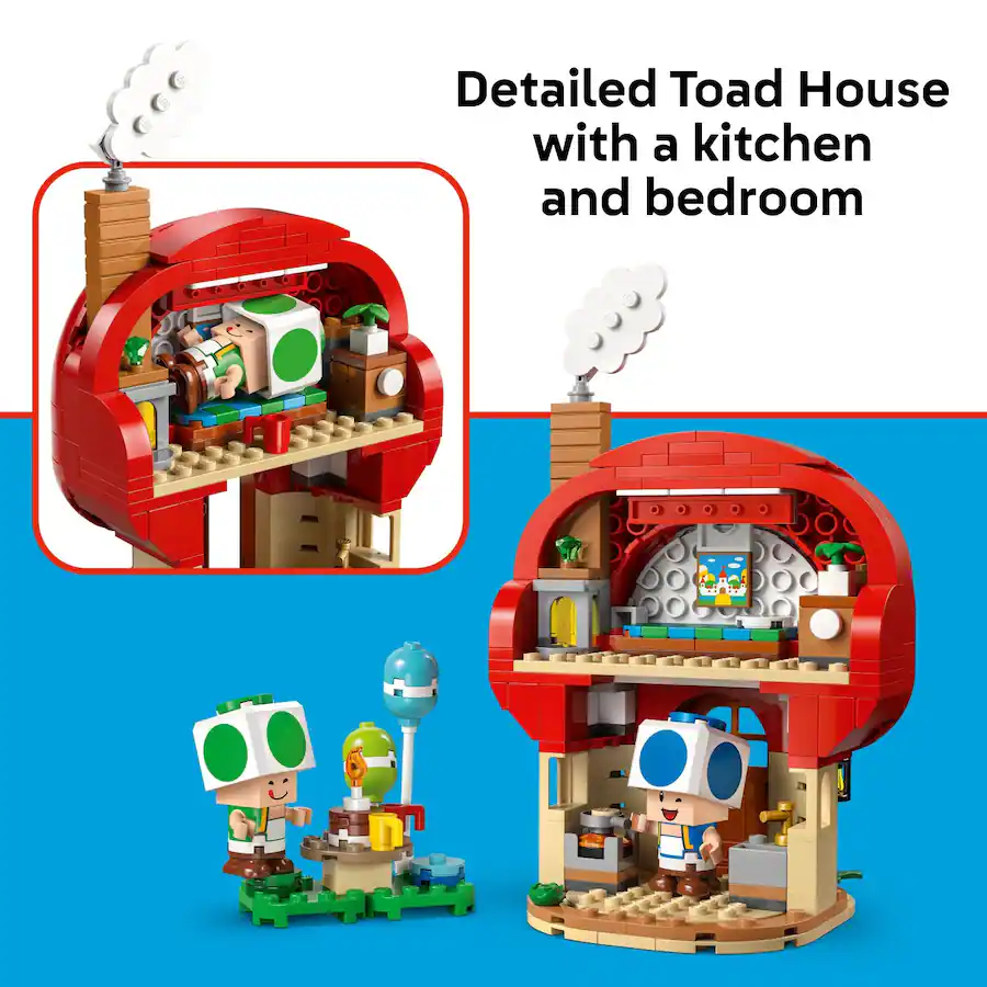 Toad Building Mario LEGO Super Mario Party at Toad’s House Kids Toy 72041 6526966 - Best Buy