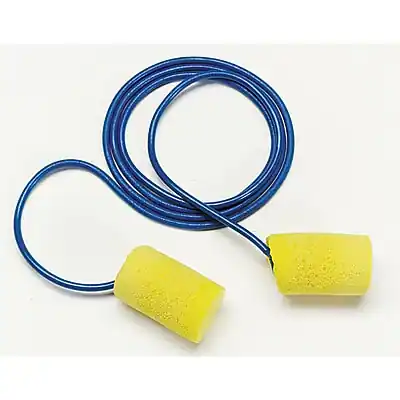 Front. 3M - 3M E-A-R Classic Corded Earplugs, 29 dB, Blue/Yellow, 200/Box (311-1101) - Orange.