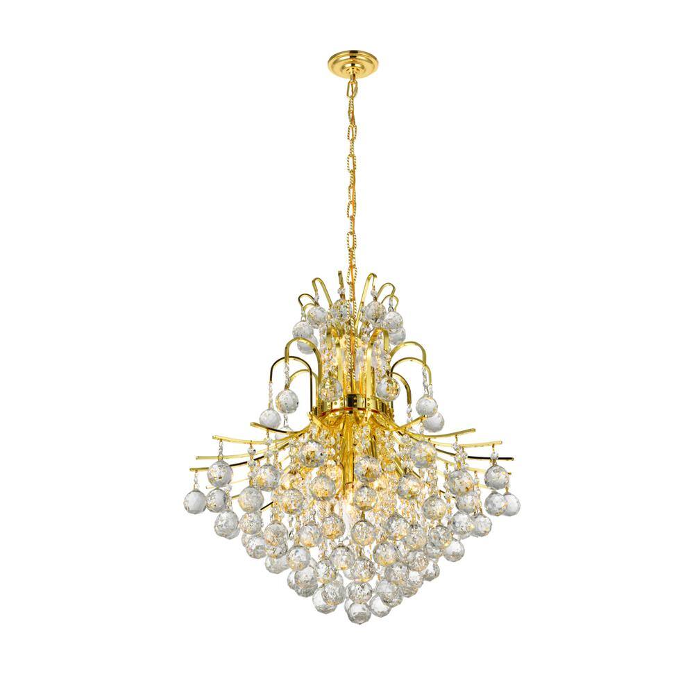 Alt View 1. Elegant Lighting - Toureg 11 light Gold Chandelier Clear Royal Cut Crystal - Gold.